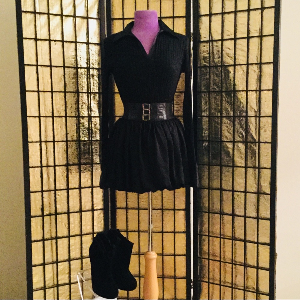 Body Central Mini Black Bubble Skirt